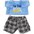 Birthday Boy T-Shirt with Black Plaid Shorts 16" Outfit